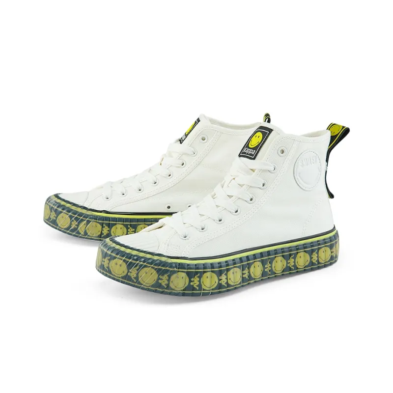 Kappa SMILEY Collaboration Abrasion Resistant High Top Canvas Shoes Unisex-5
