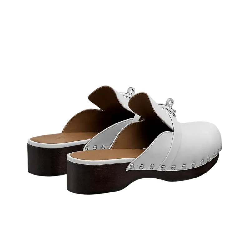 HERMES Wrap-toe Slippers Women's White-3
