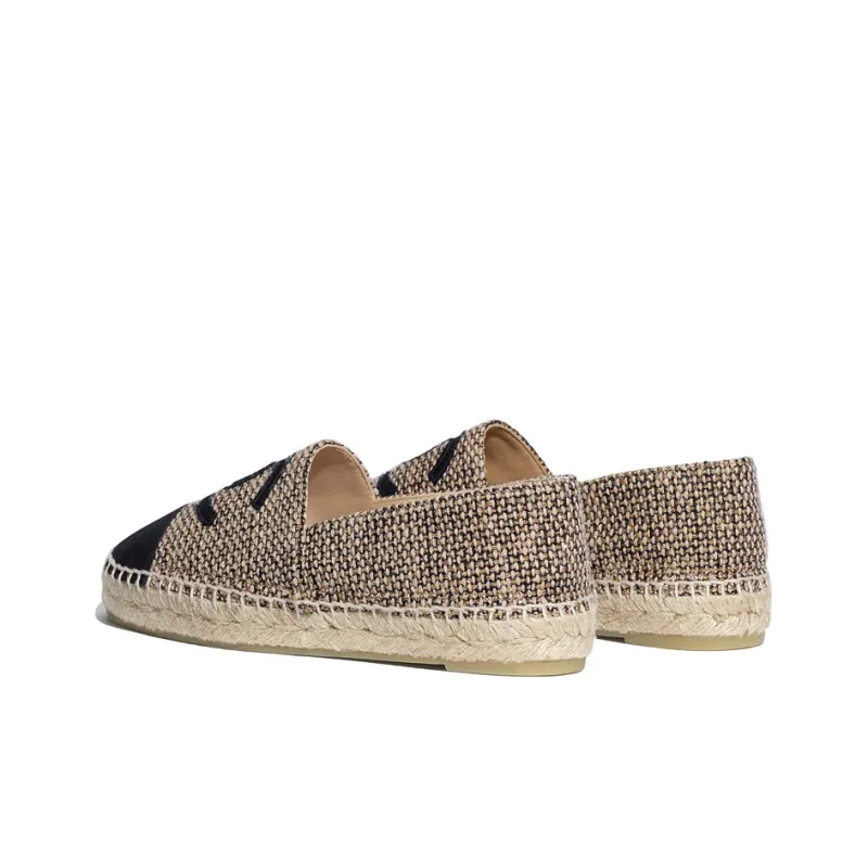 CHANEL Casual Single Shoes Women's Black Beige-3