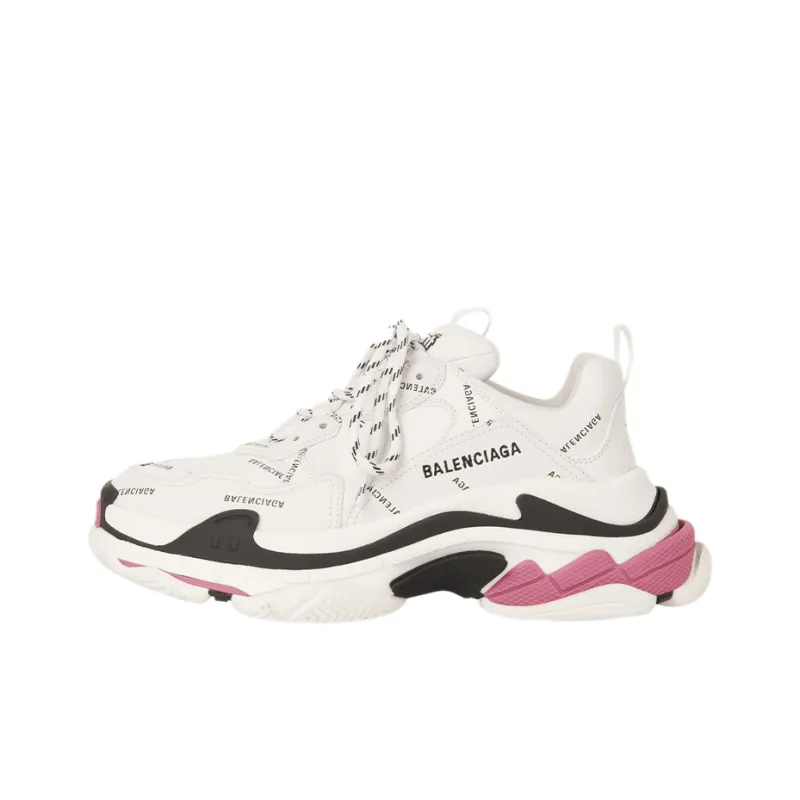 Balenciaga Triple S Sneaker 'Allover Logo White Pink' Women's-0