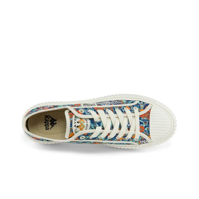 Kappa Non-slip Lightweight Low-Top Canvas Shoes Unisex White Multicolor-4
