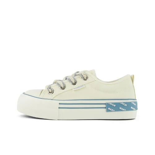 WARRIOR Canvas Shoes Women's Low-Top Beige/Blue