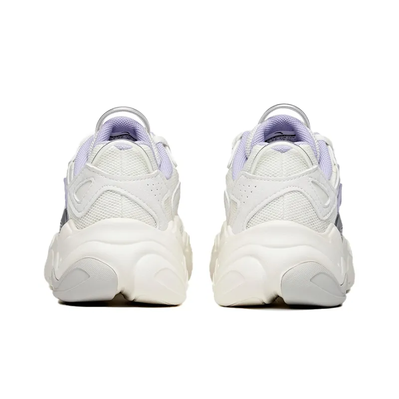 ANTA Chunky Sneakers Women's Low Top Ivory White/Shade 1 Gray-3