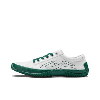 URBANHOOD 5770 Collection Anti Slip Wear Resistant Low Top Canvas Shoes Unisex White Green