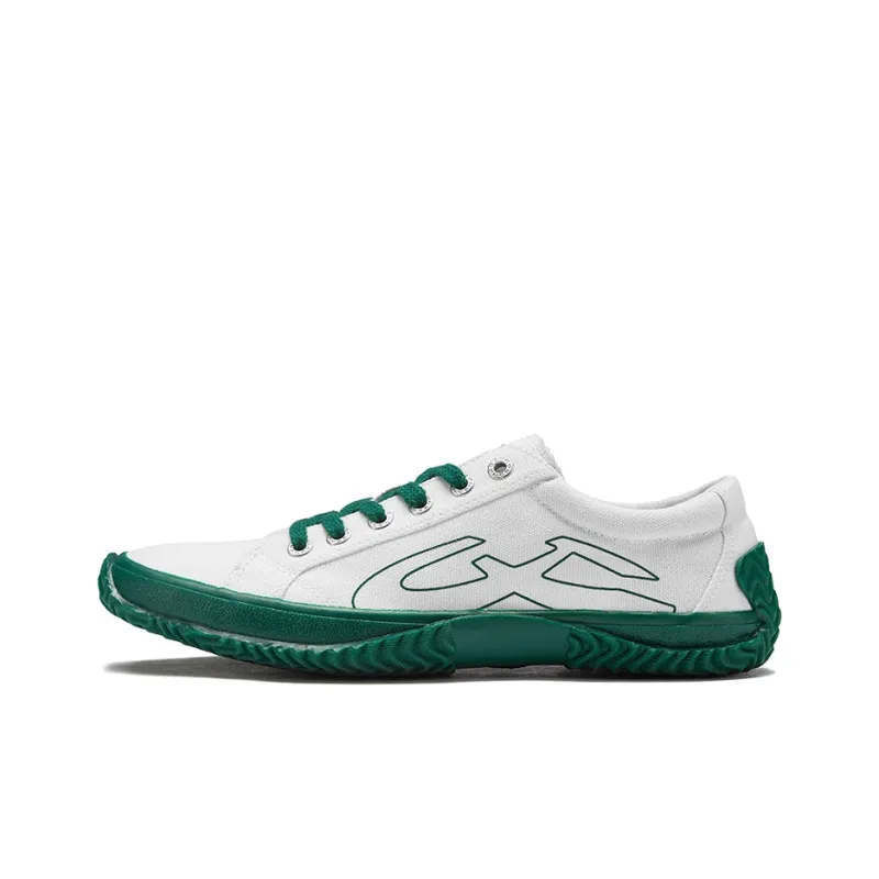 URBANHOOD 5770 Collection Anti Slip Wear Resistant Low Top Canvas Shoes Unisex White Green-0