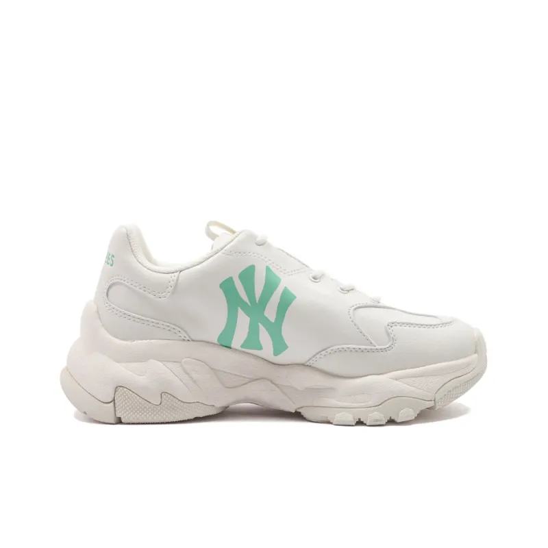 MLB Big Ball Chunky Planet Cushioning Anti Slip And Wear Resistant Low Top Chunky Sneakers Unisex White Green-1