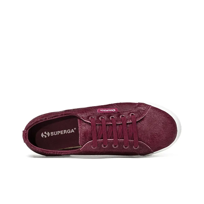 SUPERGA Low-Top Canvas Shoes Women's Burgundy-3