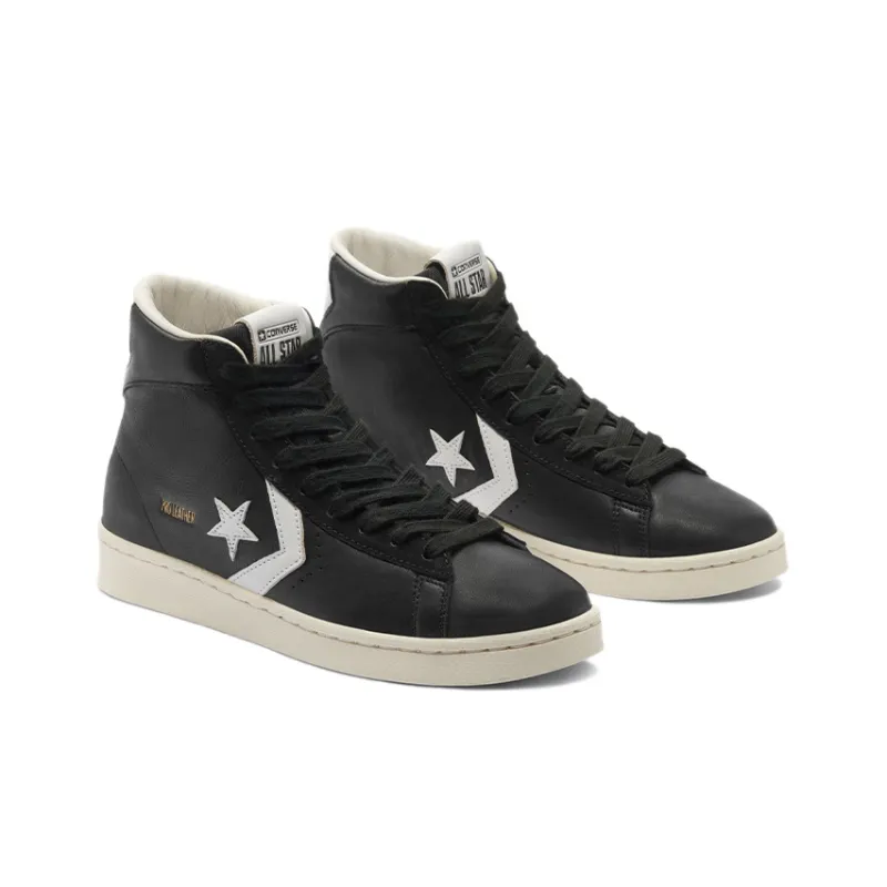 Converse Pro Leather Mid Canvas Shoes Black/White-2