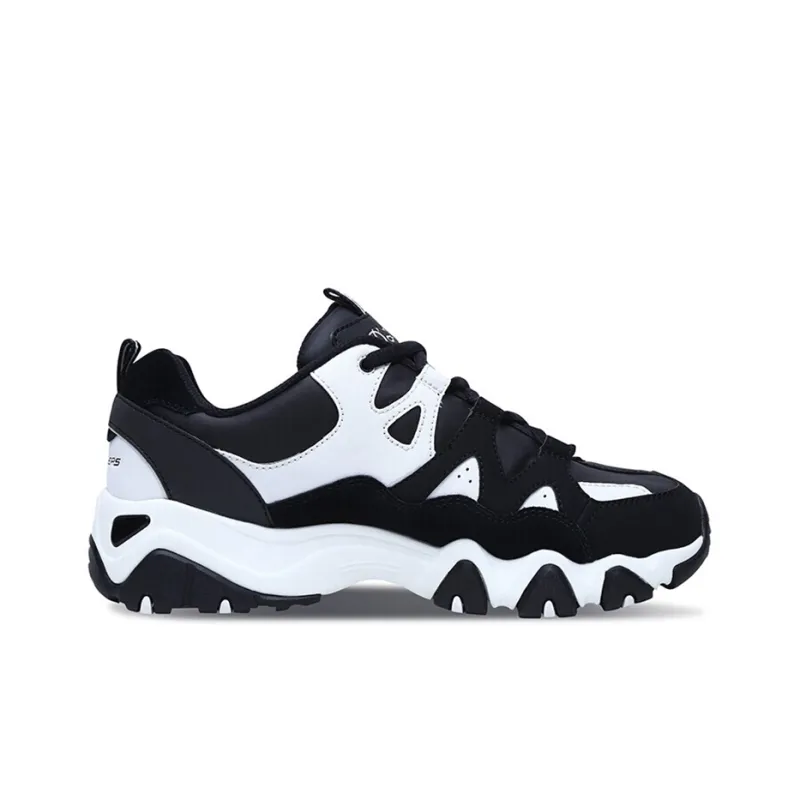 Skechers D'Lites Low Top Daddy Shoes Black/White Women's-1