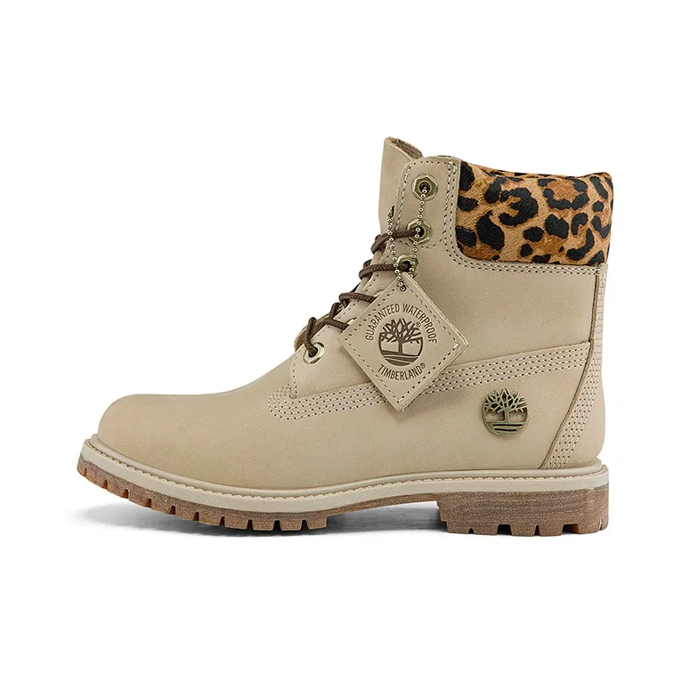 Timberland 6 Inch Safari Cheetah Waterproof Boot 'Ivory Nubuck' Women's-0