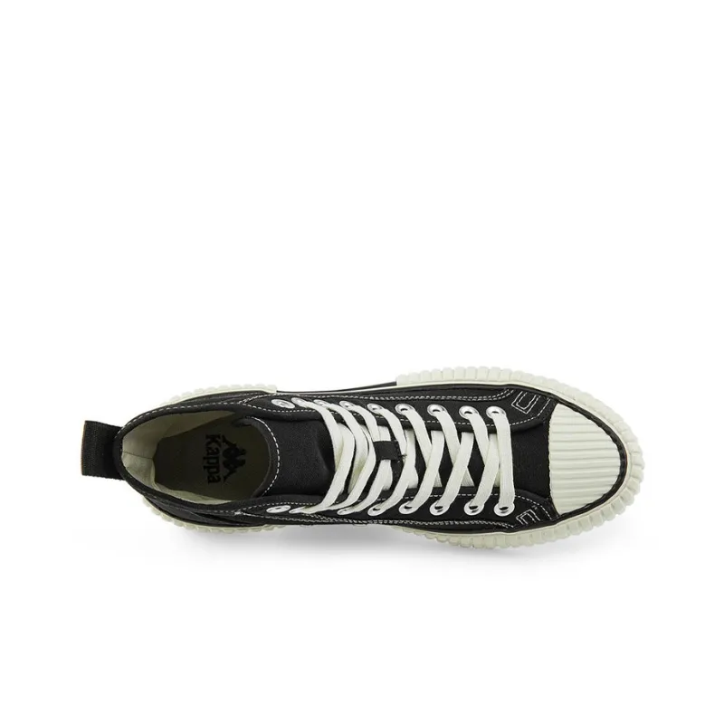 Kappa Anti Slip Wear Resistant High Top Canvas Shoes Unisex Black-3