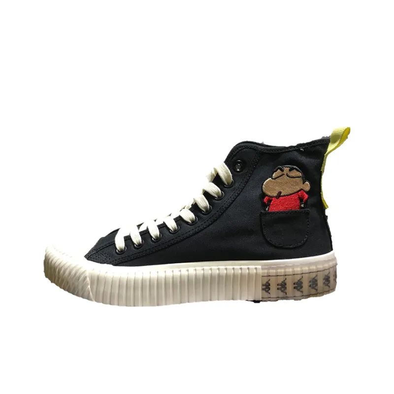 Crayon Shinchan x Kappa High Top Canvas Shoes Unisex Black-0