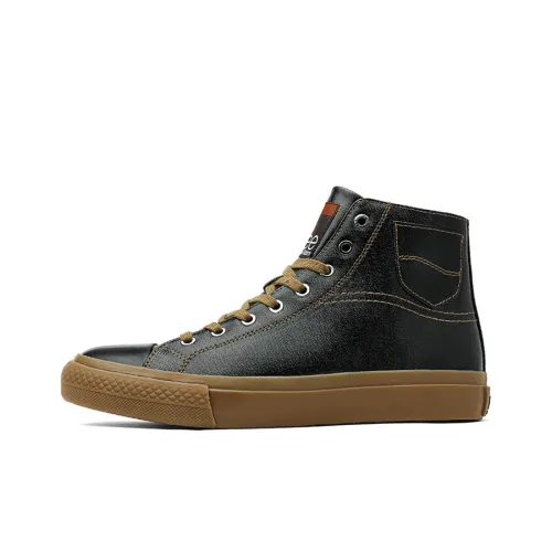 Lee Canvas Shoes Men Mid-Top Black