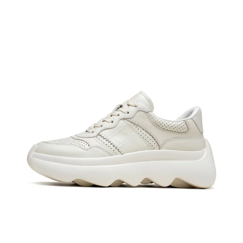 ROBERTA DI CAMERINO Cow Leather Chunky Sneakers Men's Apricot-0
