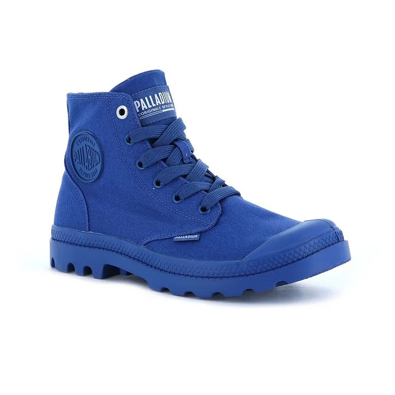 Palladium Mono Chrome Anti-Slip Wear-Resistant High-Top Canvas Shoes Unisex Blue-2