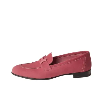 HERMES Paris Loafers Women's Rose Red