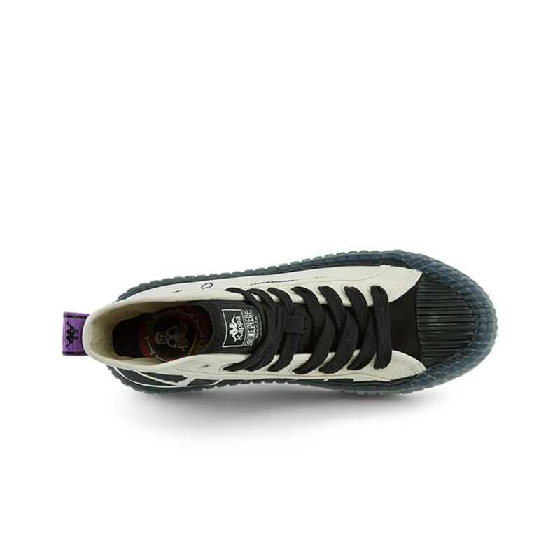 Kappa One Piece Anti Slip Wear Resistant Breathable Coverage High Top Canvas Shoes Unisex Ecru-2