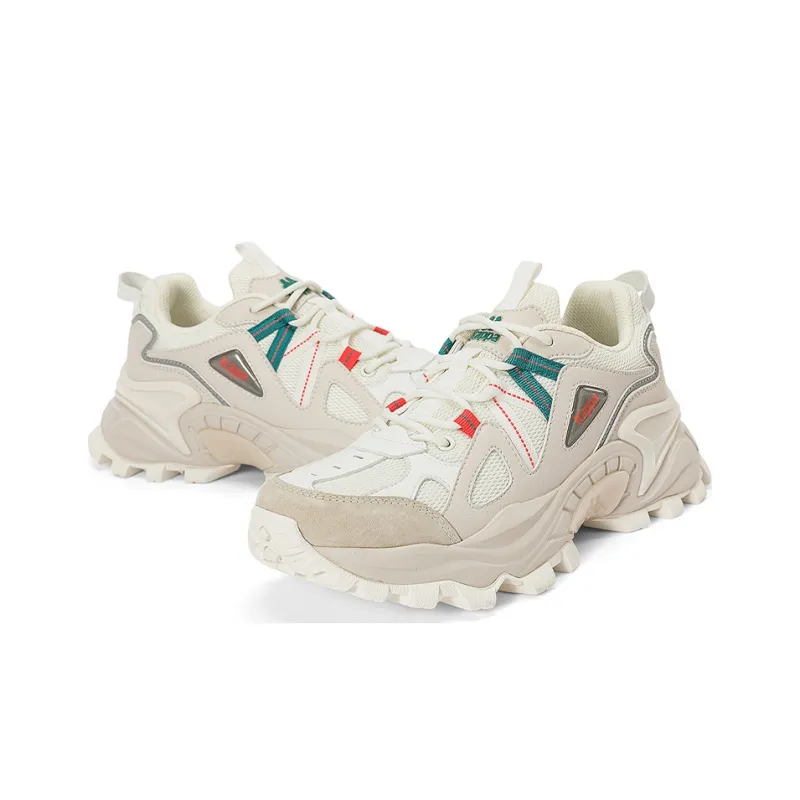 Kappa Anti-Slip And Wear-Resistant Coverage Low-Top Chunky Sneakers Unisex Beige-3