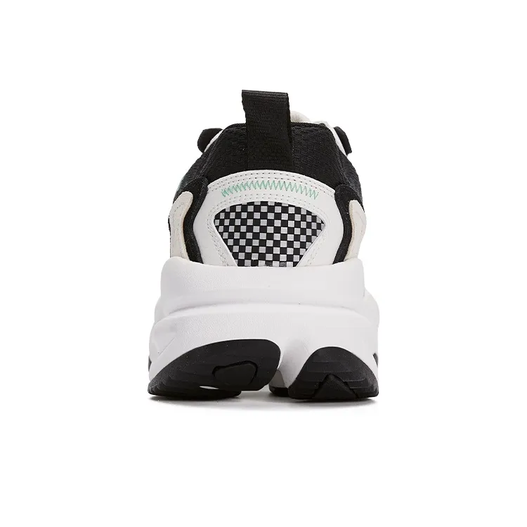 PONY NS501 Cushioning, Slip Resistant, And Abrasion Resistant Low Top Chunky Sneakers Unisex White Black-3