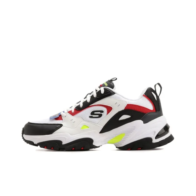 Skechers Stamina V2 Anti-Slip Wear-Resistant Low-Top Chunky Sneakers Men's White Black-0