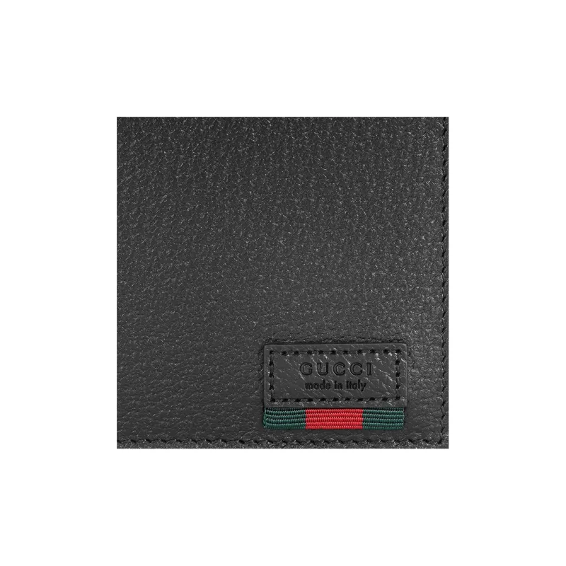 GUCCI Leather Wallet Men's Black-5