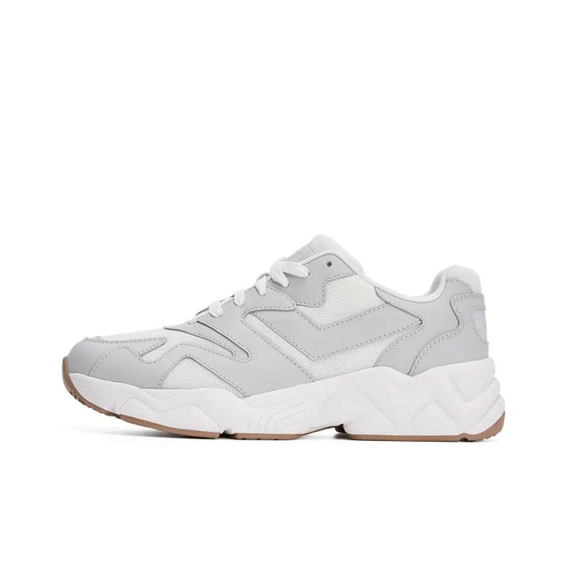 PONY MODERN Anti Slip And Wear Resistant Height Increasing Cushioning Support Low Top Chunky Sneakers White Gray-0