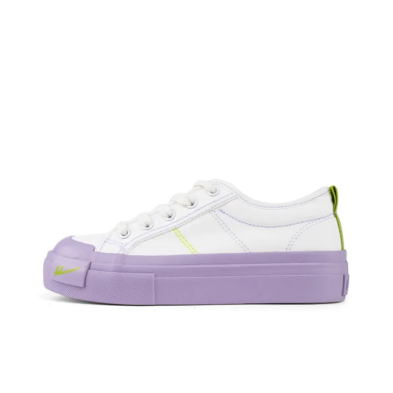 WARRIOR Canvas Shoes Women's Low Top White/Purple-0