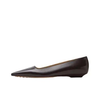 Bottega Veneta Leather Ballet Flat Brown Women's