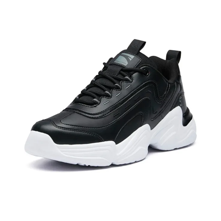 Anta Anti Slip Wear Resistant Low Top Chunky Sneakers Men's Black-2