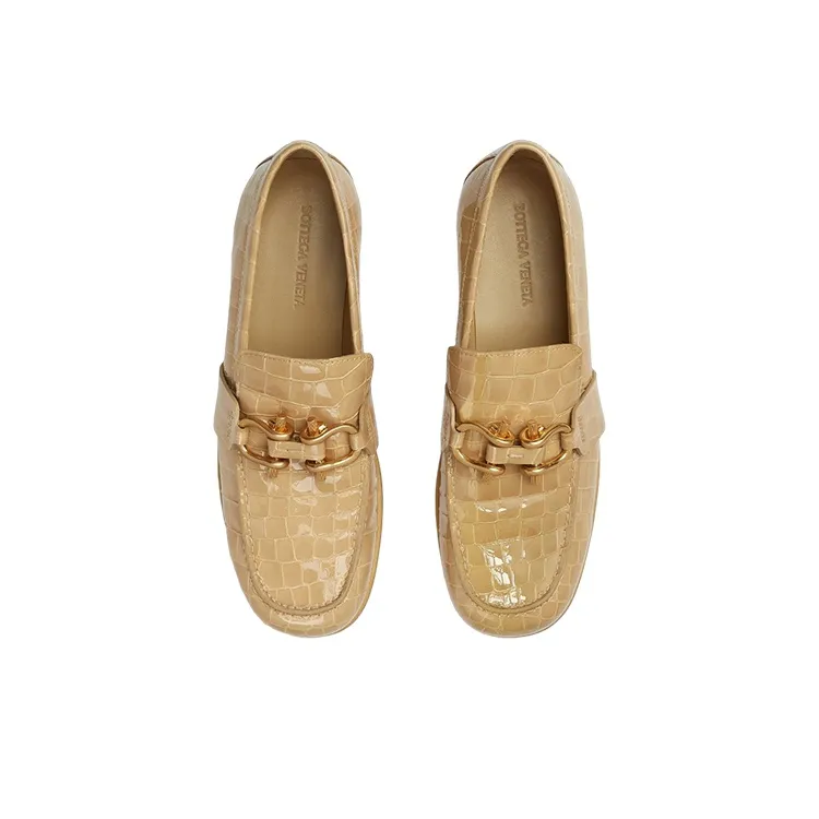 Bottega Veneta Monsieur Loafers Casual Shoes Women's Nut Candy Color-1
