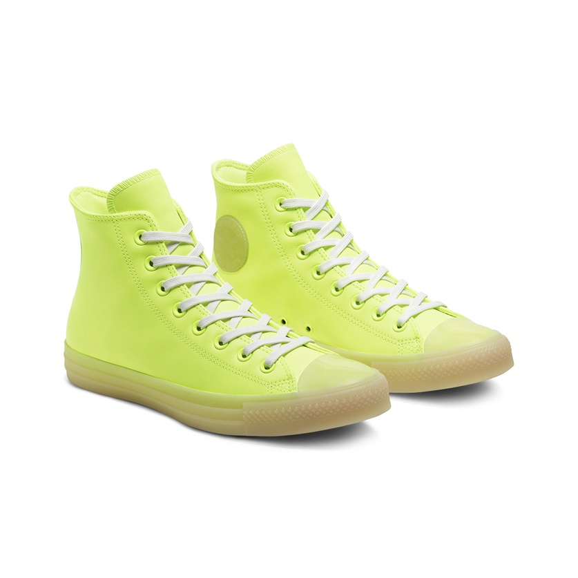 Converse Neon Leather Chuck Taylor All Star High Top Neon Yellow POIZON