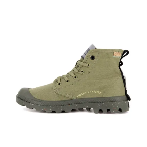 Palladium Pampa Canvas Shoes Unisex High-Top Aloe Green