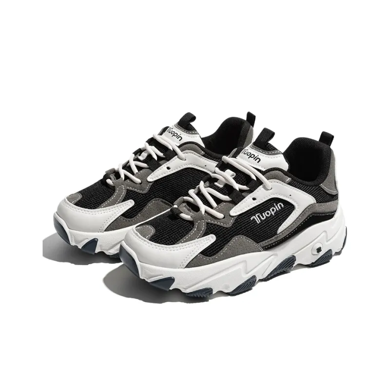 TUOPIN Abrasion Resistant, Lightweight, And Breathable Low Top Chunky Sneakers Women's Beige Brown-12