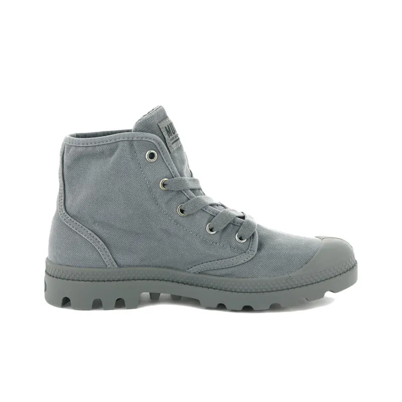 Palladium Pampa Hi Anti-Slip And Wear-Resistant Breathable High-Top Canvas Shoes Women's Gray-1