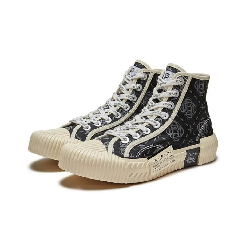 Excelsior Canvas Shoes Unisex High Top Black White-1