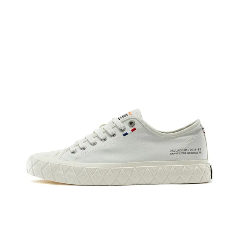 Palladium Palla Ace Comfortable And Simple Anti Slip And Wear Resistant Breathable Low Top Canvas Shoes Unisex White-0