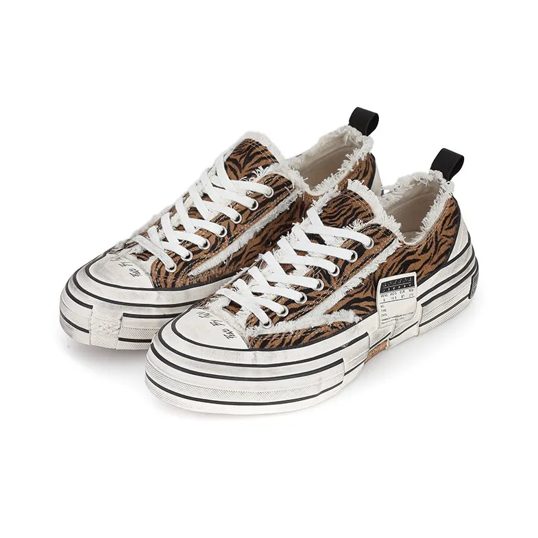 VESSEL G.o.p. Lows 'Tiger Print' Low Top Canvas Shoes Unisex Brown-1