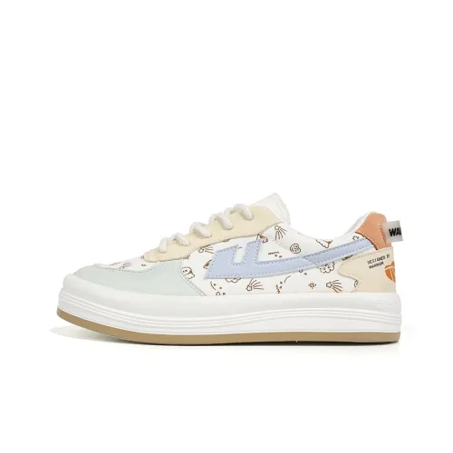 WARRIOR Canvas Shoes Women's Low-Top White/Blue