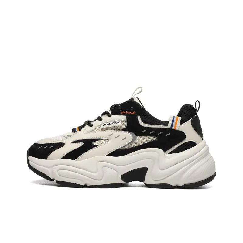 LOTTO Breathable Height Increasing Moisture-Wicking Low-Top Chunky Sneakers Men's Black/Glacier Gray-0