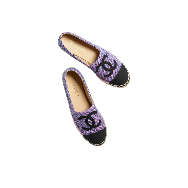 CHANEL Casual Single Shoes Women's Pink Blue-4
