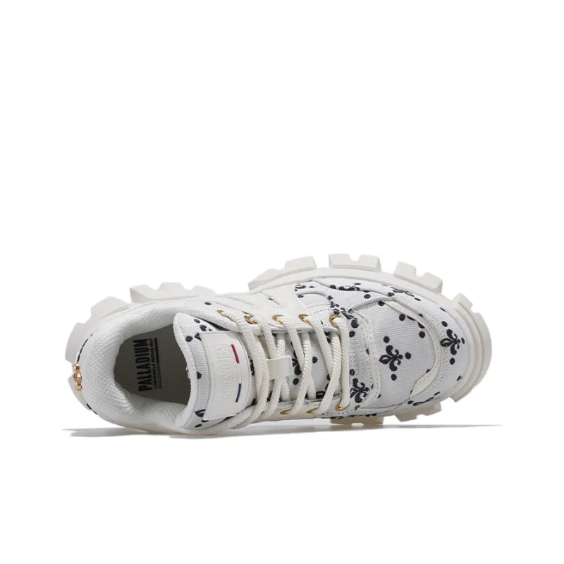 Palladium Chunky Slip-Resistant Height Increasing Low-Top Chunky Sneakers Women's Black White-1