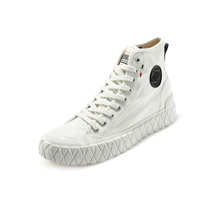 Palladium Palla Ace Cvs Mid Anti Slip And Wear Resistant Breathable High Top Canvas Shoes Unisex White-1