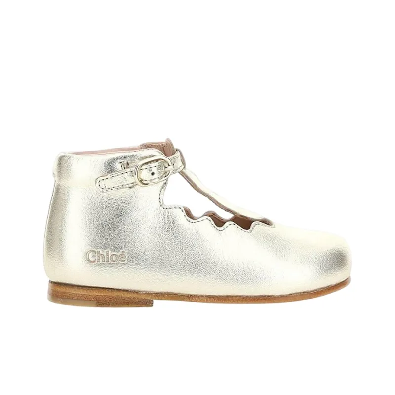 Chloe Flat Shoes Women's Silver-1