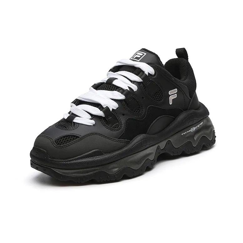 FILA FUSION QD96 Cushioning Anti Slip And Wear Resistant Low Top Chunky Sneakers Men's Black-1