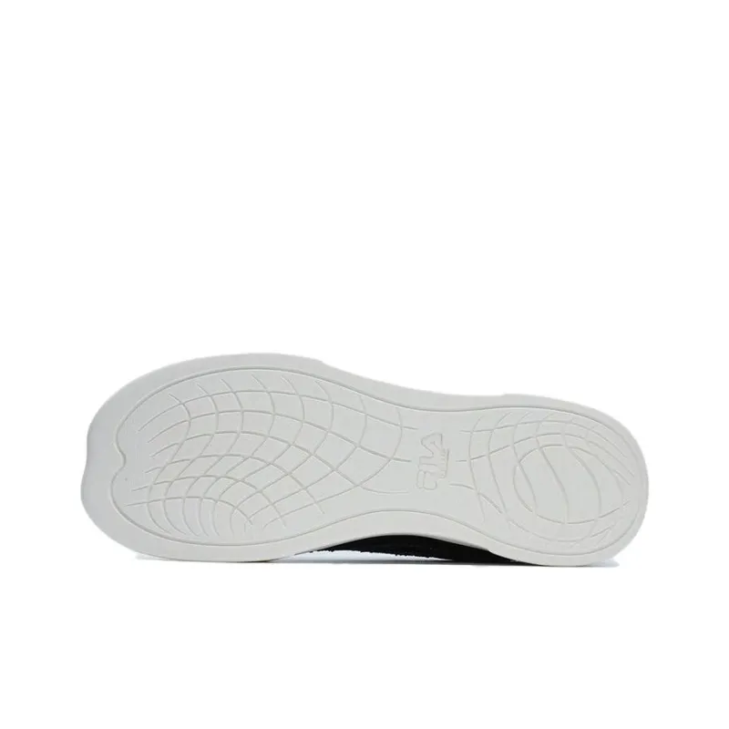 FILA FUSION CURVE Anti Slip And Wear Resistant Lightweight Low Top Canvas Shoes Men's Black White-4