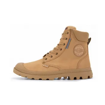Palladium Pampa Slip Resistant Height Increasing Short Mid Calf Outdoor Boots 4CM Unisex Brown