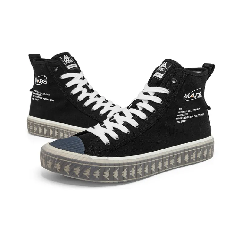 Kappa High Top Canvas Shoes Unisex Black-3