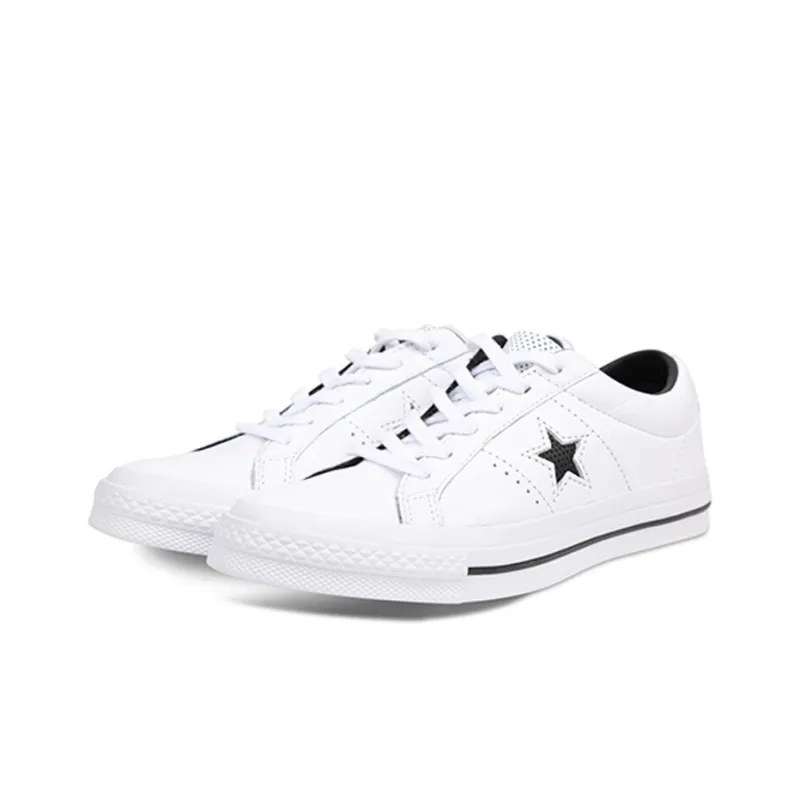 Converse One Star Perforated Leather Low Top 'White Black'-3