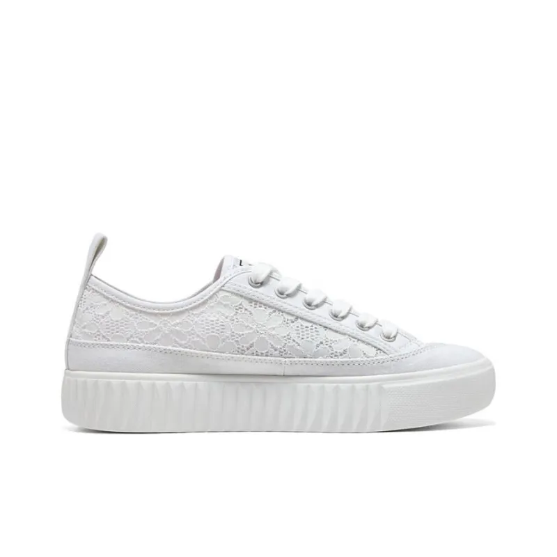 Skechers Royal Kiss Bob's Anti Slip Wear Resistant Low Top Canvas Shoes Women's White-1