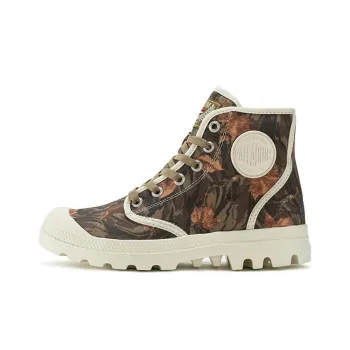 Palladium Pampa Hi Leaf Camo Anti Slip And Wear Resistant Breathable High Top Canvas Shoes Unisex Maple Leaf Camouflage